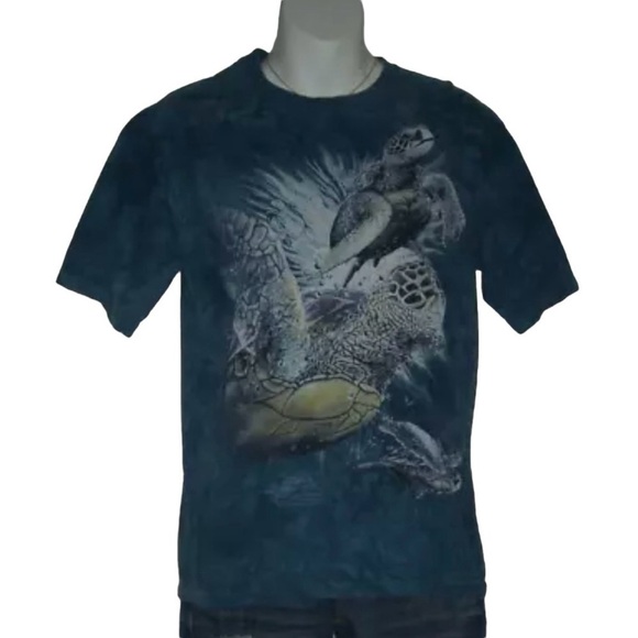 The Mountain Tee Shirt Find 9 Sea Turtles Tie Dye Mermaidcore Mermaid Blue Plus - Picture 7 of 7